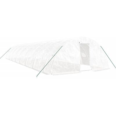 VMP Szklarnia Ze Stalową Ramą, Biała, 80 M², 16X5X2,3 M VMP Szklarnia Ze Stalową Ramą, Biała, 80 M², 16X5X2,3 M
