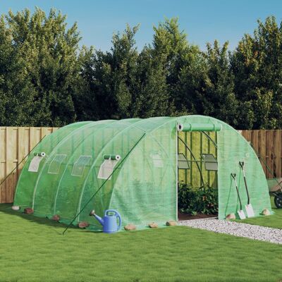 VMP Szklarnia Ze Stalową Ramą, Zielona, 16 M², 4X4X2 M VMP Szklarnia Ze Stalową Ramą, Zielona, 16 M², 4X4X2 M