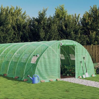 VMP Szklarnia Ze Stalową Ramą, Zielona, 80 M², 20X4X2 M VMP Szklarnia Ze Stalową Ramą, Zielona, 80 M², 20X4X2 M