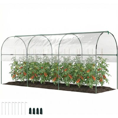 Szklarnia zimowa Outsunny, szklarnia foliowa z dachem łukowym, kotwy gruntowe, solidna rama stalowa, otwarta szklarnia modułowa, 400 x 120 x 170 cm,.. Szklarnia zimowa Outsunny, szklarnia foliowa z dachem łukowym, kotwy gruntowe, solidna rama stalowa, otwarta szklarnia modułowa, 400 x 120 x 170 cm,..