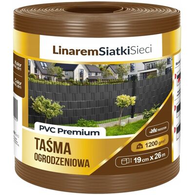 Linarem SiatkiSieci Taśma Ogrodzeniowa 19X26M Premium 1200G Brąz. Osłona Na Ogrodzenie Linarem SiatkiSieci Taśma Ogrodzeniowa 19X26M Premium 1200G Brąz. Osłona Na Ogrodzenie