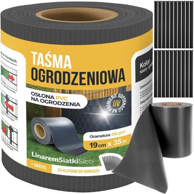 Wytrzymała taśma ogrodzeniowa Northix - Grafitowa - 19x350cm Wytrzymała taśma ogrodzeniowa Northix - Grafitowa - 19x350cm