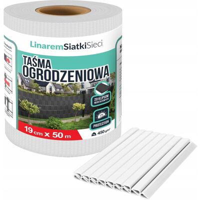 Linarem SiatkiSieci Taśma Ogrodzeniowa Płot Ogrodzenie 19Cmx50M Biała Linarem SiatkiSieci Taśma Ogrodzeniowa Płot Ogrodzenie 19Cmx50M Biała