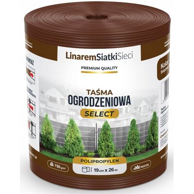 Linarem SiatkiSieci Taśma Ogrodzeniowa Select 19X26M Brązowa Linarem SiatkiSieci Taśma Ogrodzeniowa Select 19X26M Brązowa