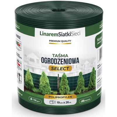 Linarem SiatkiSieci Taśma Ogrodzeniowa Select 19X26M Zielona Linarem SiatkiSieci Taśma Ogrodzeniowa Select 19X26M Zielona