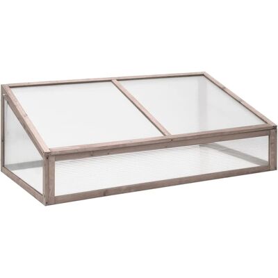 The Living Store Inspekt - szary - 110x58 -5x39 cm - drewno jodłowe - Szklarnia The Living Store Inspekt - szary - 110x58 -5x39 cm - drewno jodłowe - Szklarnia