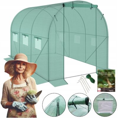Saska Garden TUNEL FOLIOWY OGRODOWY SZKLARNIA ZE STELAŻEM 2x3m FOLIAK NAMIOT 6m² ZIELONY Saska Garden TUNEL FOLIOWY OGRODOWY SZKLARNIA ZE STELAŻEM 2x3m FOLIAK NAMIOT 6m² ZIELONY