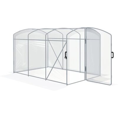 Tunel foliowy Outsunny, 3 x 2 x 1,95 m, wiatroszczelna szklarnia na pomidory, z 1 drzwiami, do ogrodu, na balkon, PE, transparentny Tunel foliowy Outsunny, 3 x 2 x 1,95 m, wiatroszczelna szklarnia na pomidory, z 1 drzwiami, do ogrodu, na balkon, PE, transparentny