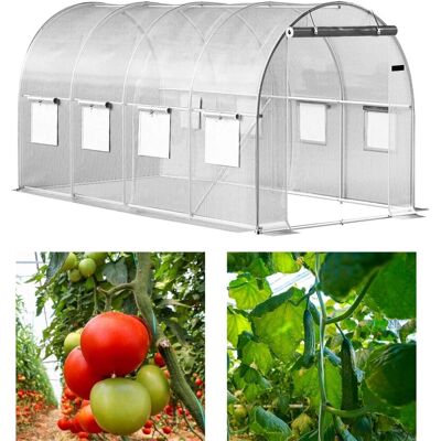 Bauerkraft Tunel ogrodowy foliowy biały szklarnia folia 6x3x2m 18m² Bauerkraft Tunel ogrodowy foliowy biały szklarnia folia 6x3x2m 18m²