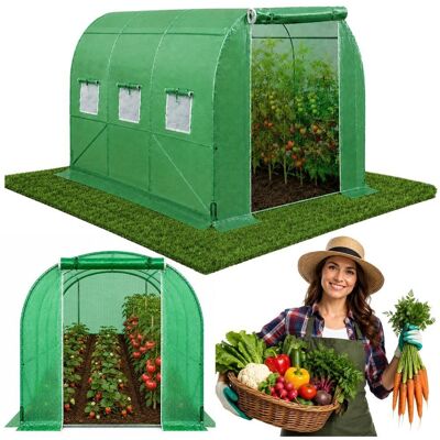 lean Tunel Ogrodowy Foliowy Szklarnia Na Warzywa Okna Zielony Uv 3,5X2X2M 7M² lean Tunel Ogrodowy Foliowy Szklarnia Na Warzywa Okna Zielony Uv 3,5X2X2M 7M²