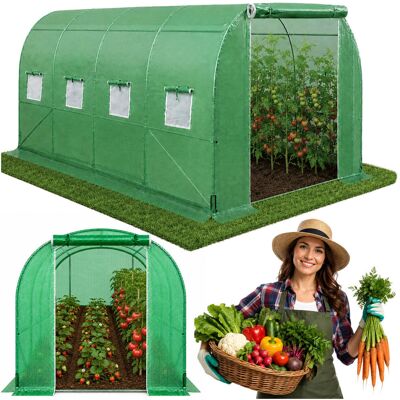 Inny producent Tunel Ogrodowy Foliowy Szklarnia Na Warzywa Okna Zielony UV 4,5x2x2 M 9M² Inny producent Tunel Ogrodowy Foliowy Szklarnia Na Warzywa Okna Zielony UV 4,5x2x2 M 9M²