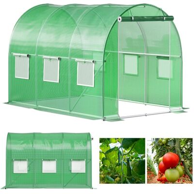 Bauerkraft Tunel ogrodowy zielony foliowy szklarnia folia 4x2,5x2m 10m² Bauerkraft Tunel ogrodowy zielony foliowy szklarnia folia 4x2,5x2m 10m²