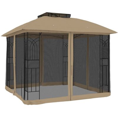 vidaXL Altana z Podwójnym Dachem i Siatkami - 2,94x2,94 m Stal vidaXL Altana z Podwójnym Dachem i Siatkami - 2,94x2,94 m Stal