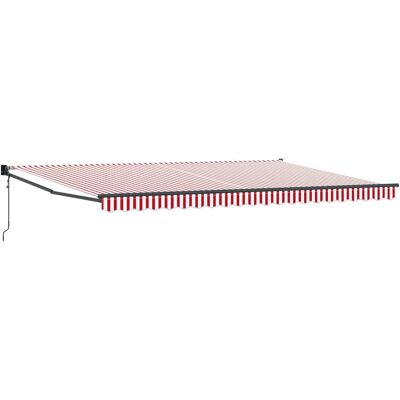 vidaXL Automatyczna markiza chowana Czerwono-biały pasek 500x300 cm vidaXL Automatyczna markiza chowana Czerwono-biały pasek 500x300 cm