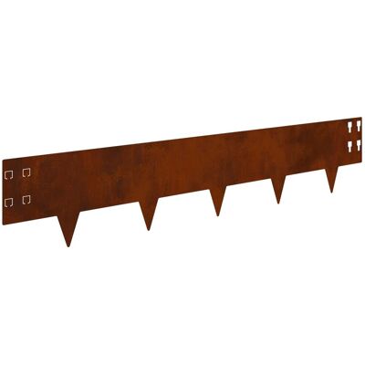 vidaXL Krawężnik do trawnika 20 pcs 100 x 20 cm Stal Rdzawy vidaXL Krawężnik do trawnika 20 pcs 100 x 20 cm Stal Rdzawy