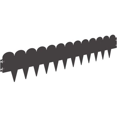 vidaXL Krawężnik do trawnika 30 pcs 103 x 20 cm Stal Czarny vidaXL Krawężnik do trawnika 30 pcs 103 x 20 cm Stal Czarny