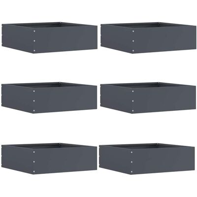 vidaXL Krawężnik do trawnika 6 pcs Antracyt 40 x 40 x 13 cm Stal vidaXL Krawężnik do trawnika 6 pcs Antracyt 40 x 40 x 13 cm Stal