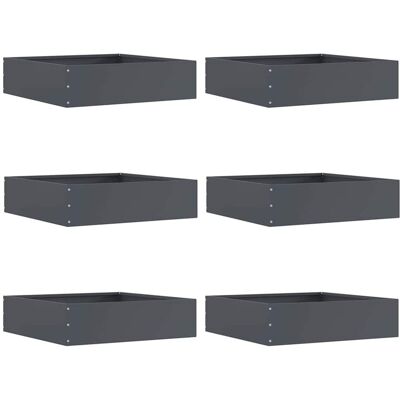 vidaXL Krawężnik do trawnika 6 pcs Antracyt 50 x 50 x 13 cm Stal vidaXL Krawężnik do trawnika 6 pcs Antracyt 50 x 50 x 13 cm Stal