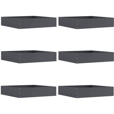 vidaXL Krawężnik do trawnika 6 pcs Antracyt 60 x 60 x 13 cm Stal vidaXL Krawężnik do trawnika 6 pcs Antracyt 60 x 60 x 13 cm Stal