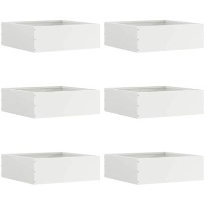 vidaXL Krawężnik do trawnika 6 pcs Biały 40 x 40 x 13 cm Stal vidaXL Krawężnik do trawnika 6 pcs Biały 40 x 40 x 13 cm Stal