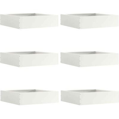 vidaXL Krawężnik do trawnika 6 pcs Biały 50 x 50 x 13 cm Stal vidaXL Krawężnik do trawnika 6 pcs Biały 50 x 50 x 13 cm Stal