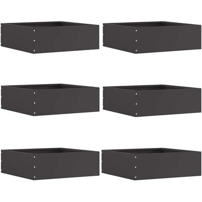 vidaXL Krawężnik do trawnika 6 pcs Czarny 40 x 40 x 13 cm Stal vidaXL Krawężnik do trawnika 6 pcs Czarny 40 x 40 x 13 cm Stal