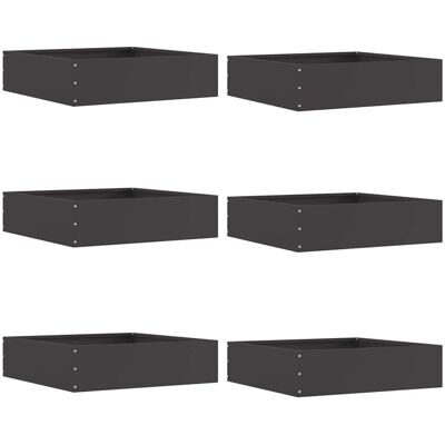 vidaXL Krawężnik do trawnika 6 pcs Czarny 50 x 50 x 13 cm Stal vidaXL Krawężnik do trawnika 6 pcs Czarny 50 x 50 x 13 cm Stal