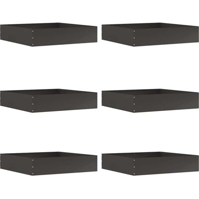 vidaXL Krawężnik do trawnika 6 pcs Czarny 60 x 60 x 13 cm Stal vidaXL Krawężnik do trawnika 6 pcs Czarny 60 x 60 x 13 cm Stal