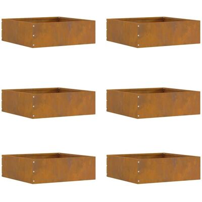 vidaXL Krawężnik do trawnika 6 pcs Rdzawy 40 x 40 x 13 cm vidaXL Krawężnik do trawnika 6 pcs Rdzawy 40 x 40 x 13 cm