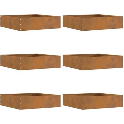 vidaXL Krawężnik do trawnika 6 pcs Rdzawy 50 x 50 x 13 cm vidaXL Krawężnik do trawnika 6 pcs Rdzawy 50 x 50 x 13 cm
