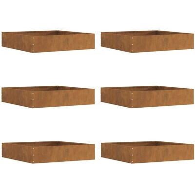 vidaXL Krawężnik do trawnika 6 pcs Rdzawy 60 x 60 x 13 cm vidaXL Krawężnik do trawnika 6 pcs Rdzawy 60 x 60 x 13 cm