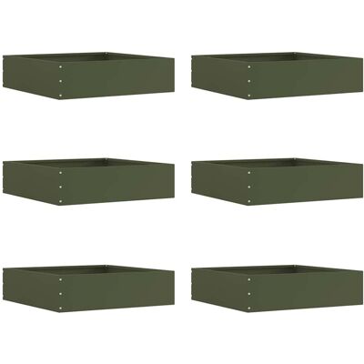 vidaXL Krawężnik do trawnika 6 pcs Zielony oliwkowy 50 x 50 x 13 cm vidaXL Krawężnik do trawnika 6 pcs Zielony oliwkowy 50 x 50 x 13 cm