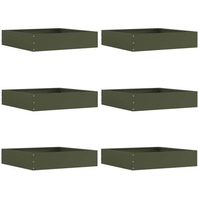 vidaXL Krawężnik do trawnika 6 pcs Zielony oliwkowy 60 x 60 x 13 cm vidaXL Krawężnik do trawnika 6 pcs Zielony oliwkowy 60 x 60 x 13 cm