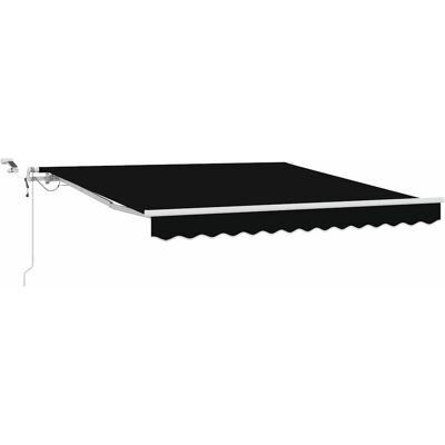 vidaXL Markiza zwijana Czarny 350 x 250 cm Poliester i Metal vidaXL Markiza zwijana Czarny 350 x 250 cm Poliester i Metal