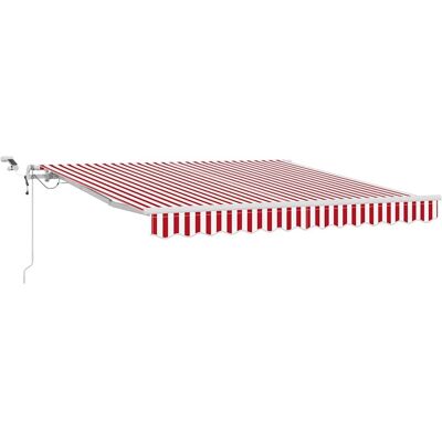 vidaXL Markiza zwijana Czerwony i Biały 300 x 250 cm Poliester i Metal vidaXL Markiza zwijana Czerwony i Biały 300 x 250 cm Poliester i Metal