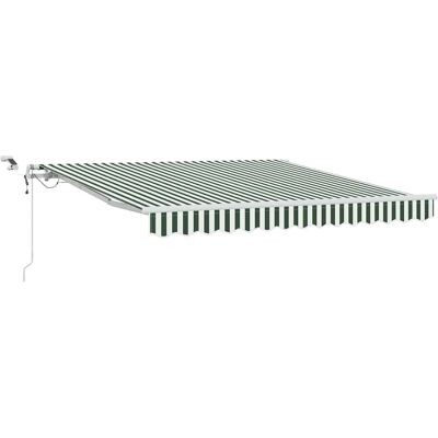 vidaXL Markiza zwijana Zielony i Biały 300 x 250 cm Poliester i Metal vidaXL Markiza zwijana Zielony i Biały 300 x 250 cm Poliester i Metal