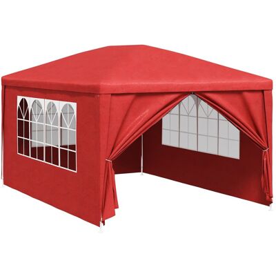 vidaXL Namiot Imprezowy 400 x 300 x 255 cm czerwony PE i stal vidaXL Namiot Imprezowy 400 x 300 x 255 cm czerwony PE i stal