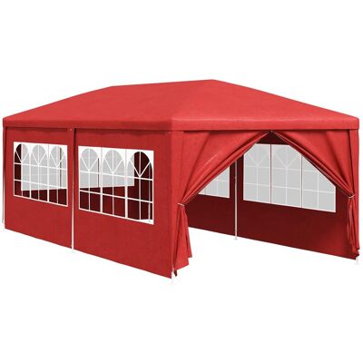 vidaXL Namiot Imprezowy 600 x 300 x 255 cm czerwony PE i stal vidaXL Namiot Imprezowy 600 x 300 x 255 cm czerwony PE i stal