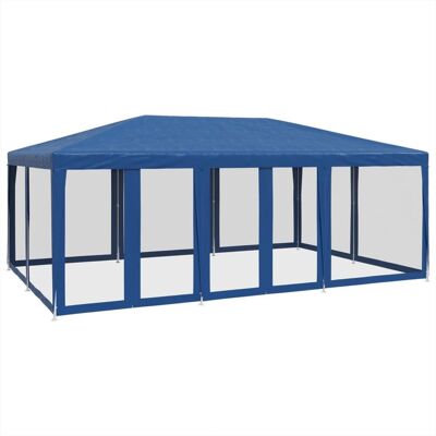 vidaXL Namiot imprezowy z 10 ścianami z siatki, niebieski, 6x4 m, HDPE vidaXL Namiot imprezowy z 10 ścianami z siatki, niebieski, 6x4 m, HDPE