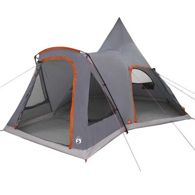 vidaXL Namiot Teepee z dachem Szary i pomarańczowy 545 x 450 x 295 cm vidaXL Namiot Teepee z dachem Szary i pomarańczowy 545 x 450 x 295 cm