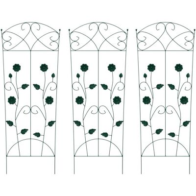 vidaXL Ogrodzenie Ogrodowe Krata 3 pcs Zielony 112 x 40 cm Stal vidaXL Ogrodzenie Ogrodowe Krata 3 pcs Zielony 112 x 40 cm Stal