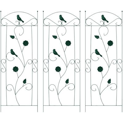 vidaXL Ogrodzenie Ogrodowe Krata 3 pcs Zielony 112 x 40 cm Stal vidaXL Ogrodzenie Ogrodowe Krata 3 pcs Zielony 112 x 40 cm Stal