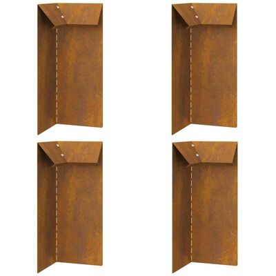 vidaXL Ogrodzenie ślimakowe 4 pcs Rdzawy 10 x 10 x 25 cm vidaXL Ogrodzenie ślimakowe 4 pcs Rdzawy 10 x 10 x 25 cm