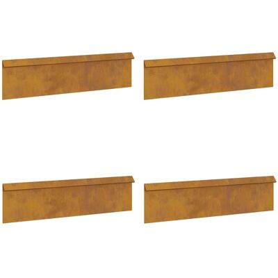 vidaXL Ogrodzenie ślimakowe 4 pcs Rdzawy 100 x 3,5 x 25 cm vidaXL Ogrodzenie ślimakowe 4 pcs Rdzawy 100 x 3,5 x 25 cm