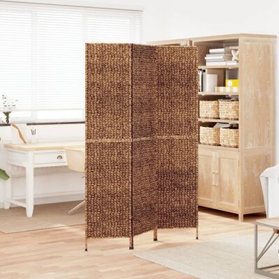 vidaXL Parawan pokojowy 3-panelowy, brązowy, 122x180 cm, hiacynt wodny vidaXL Parawan pokojowy 3-panelowy, brązowy, 122x180 cm, hiacynt wodny