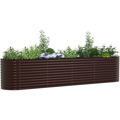 vidaXL Owalna donica na rośliny Brązowa Galwanizowana Stal 400 x 80 x 81 cm vidaXL Owalna donica na rośliny Brązowa Galwanizowana Stal 400 x 80 x 81 cm