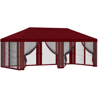 vidaXL Pokrywa daszku z ścianami bocznymi bordowy 600,5 x 300,5 cm vidaXL Pokrywa daszku z ścianami bocznymi bordowy 600,5 x 300,5 cm
