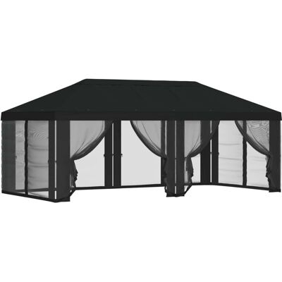 vidaXL Pokrywa daszku z ścianami bocznymi Czarny 600,5 x 300,5 cm vidaXL Pokrywa daszku z ścianami bocznymi Czarny 600,5 x 300,5 cm
