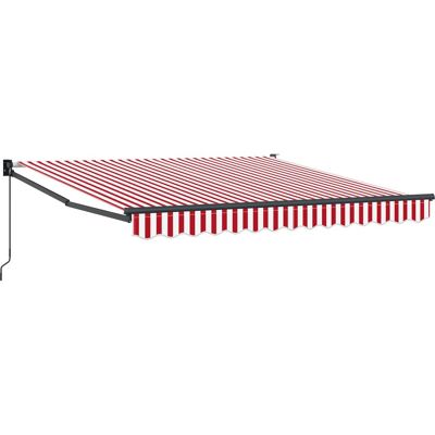 vidaXL Ręczna Chowana Markiza Czerwono-Biała Pasy 350x250 cm vidaXL Ręczna Chowana Markiza Czerwono-Biała Pasy 350x250 cm
