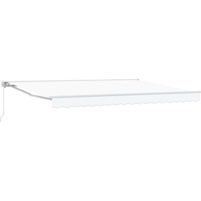vidaXL Ręczna markiza zwijana Biały 4 × 3 m Poliester z powłoką PU vidaXL Ręczna markiza zwijana Biały 4 × 3 m Poliester z powłoką PU
